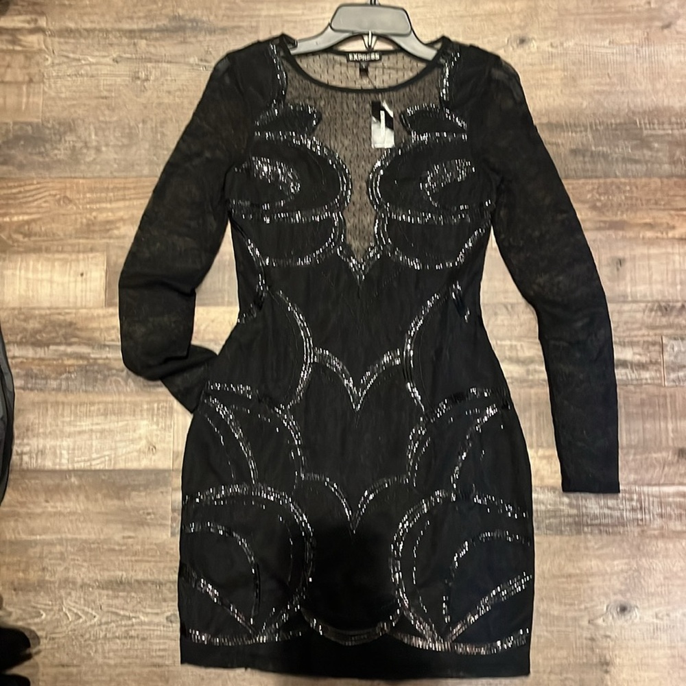 Express Little Black dress with see through detail